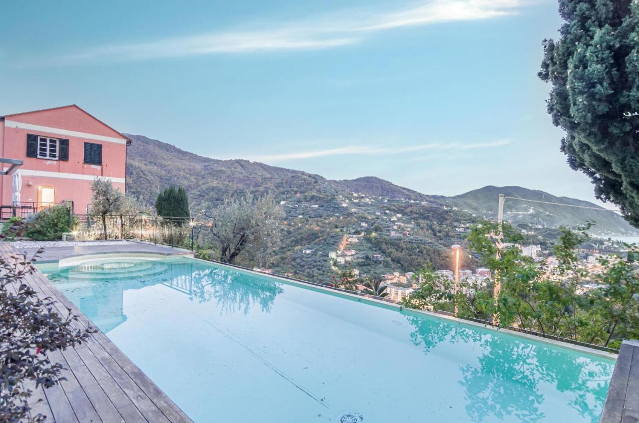 Recco Apartment With View And Pool Luaran gambar